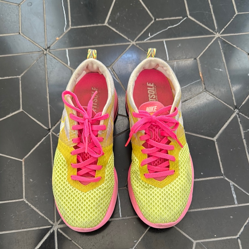 Nike Yellow and Pink Athletic Shoes Lightweight Performance